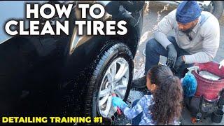 How To Clean Tires - Step by Step - Detailing Training #1 - Hunter's Mobile Detailing