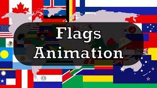 World's flags animation (with names)