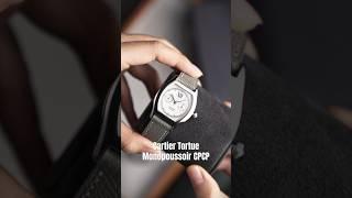 Best Strap for Cartier Tortue Monopoussoir Chronograph CPCP —— Light Gray Epsom Leather Strap