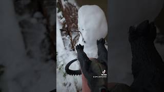 GODZILLA VS THE SNOWMAN! #godzilla #shorts #youtubeshorts #winter #snowman #trending #funny #skit