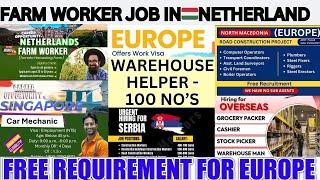 FREE VISA  FREE JOBEUROPE ||  NETHERLAND ||  SINGAPORE ||  GULF JOBS VACANCY 2025#jobsearch