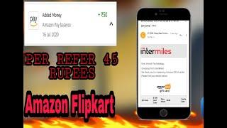 #VamshiTech INTERMILES HOW TO REFER AND HOW TO REEDEEM AMAZON CARD AND FILPKART CARD