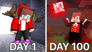 How JJ the Vampire Lived 100 Days with Mikey - Maizen Minecraft Animation