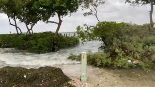 Tracking Helene | Street flooding, waves on Bradenton Beach in Florida ahead of hurricane