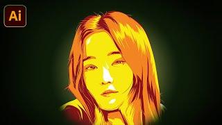 Yeon Woo of Momoland Simple Vector Portrait (Adobe Illustrator)