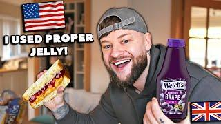 British Guy tries American PB&J sandwich with AMERICAN JELLY!