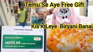 Temu Se Aye Free Gift/Kis K Leye Biryani Banai/Saima Vlog