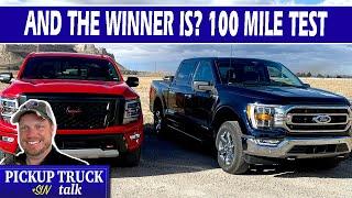 Real world test! 2021 Ford F-150 Hybrid vs Nissan Titan 5.6L V8