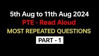 PTE Speaking Read Aloud (Part-1) Aug 2024 - Exam Prediction / read aloud pte.  #beatthepte