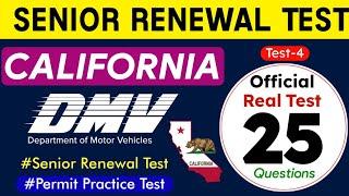 DMV Senior Renewal Test 2025 California| DMV Senior Written Test 2025