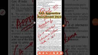 SAIL Apprentice Recruitment Notification 2023 | GA/Technician/Trade| Freshers Eligible