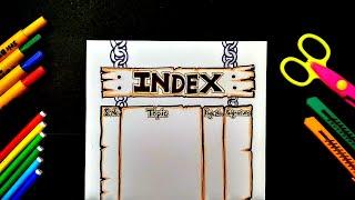 How to Make Index Page | Index Page Decoration for Project File | Unique Design for Index Page