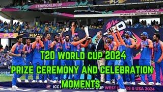 T20 world Cup 2024 final prize ceremony and celebration moments of INDIA