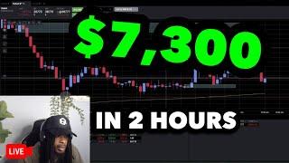 Live Trading US30: $7,300 In Two Hours Using Supply & Demand Strategy | FUTURES