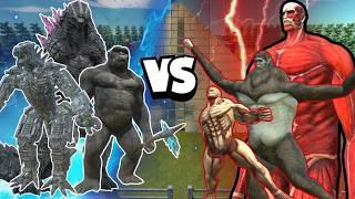 Kong, Evolved Godzilla, Mechagodzilla vs Attack on Titan for Revenge in ARBS