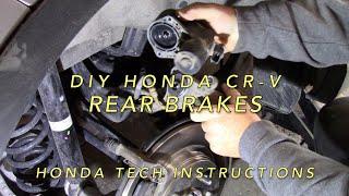 DIY Honda CR-V Rear Brake Replacement Using Honda Tech Instructions 2017 - 2021 Models with EPB