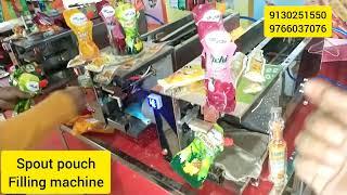 Automatic juice spout pouch filling machine