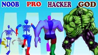 NOOB vs PRO vs HACKER vs GOD in SuperHero Pick 3D Gameplay - Which game do you like?