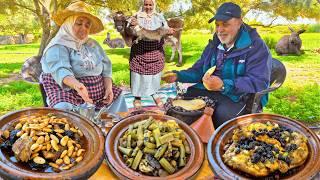 3 Traditional Moroccan Tagines Cooked in the Wild | Rabbit & Beef Recipes in Beautiful Nature
