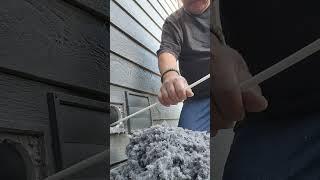 a clogged dryer vent. demonstration of Cleaning from Start to Finish