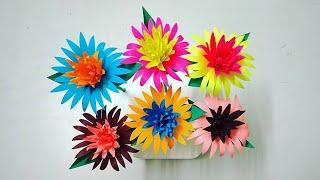 Very Easy & Beautiful Paper Flower| Paper craft| DIY Flowers| 3D Flowers| Home decorating flower