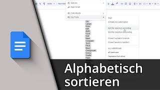 Google Docs alphabetisch sortieren  Tutorial