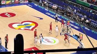 USA vs Montenegro 2Q Basketball Clash:  Austin Reaves Draws a foul from Kendrick Perry's Drive