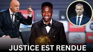  JUSTICE! L'UEFA ADMET SON ERREUR / ORDONNE DE DONNER LE BALLON D'OR A VINICIUS JUNIOR AUJOURD'HUI