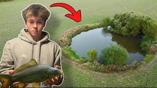 Carp Fishing A Hidden Pond In A Farmers Field!