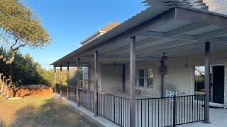 Large metal patio roof build