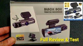 Review & Test Dash Camera Black Box Traffic Recorder Super HD 1296P