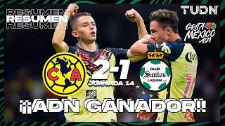 Resumen y goles | América 2-1 Santos | Grita México BBVA AP2021 - J14 | TUDN