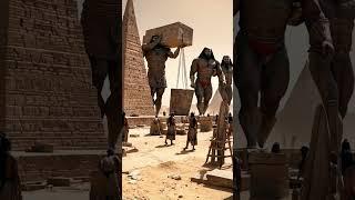 Giants build the pyramids in Ancient Egypt