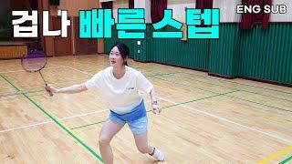 Badminton footwork training for 3 minutes a day taught by a pretty female coach!