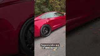 SUPERWIDE Tires on Tesla Model S Plaid - TS115A Fully Forged Aero Wheels with 325 Michelin PS4 