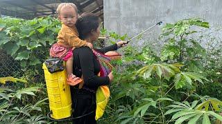 Ly Tieu Hy and her daughter Minh Thu work as hired laborers to make a living