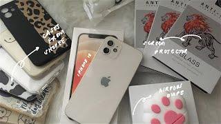  iphone 12 white 128gb unboxing + accessories & airpods from shopee | philippines