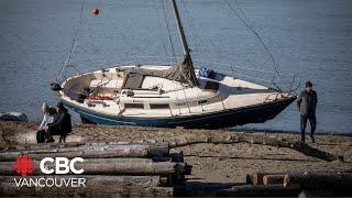 Number of boats run aground in Vancouver's False Creek after windstorm