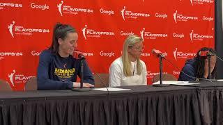 Caitlin Clark, Kelsey Mitchell, Christie Sides after Fever Game 1 loss to Connecticut | R1G1