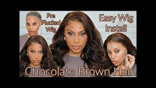 VERY DETAILED PRE PLUCKED WIG INSTALL!!!! CHOCOLATE BROWN HAIR | YOLISSA HAIR & msroshposh