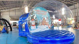 4m / 13ft Christmas Inflatable Snow Globe Inflatable Human Snow Globe With Tunnel Photo Booth