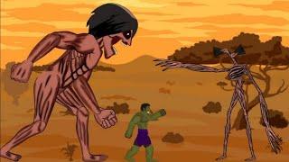 Eren Titan, Hulk vs Sirenhead AOT Animation Full HD 1080p- Drawing Cartoons 2 #Shorts