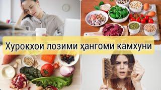 Камхунӣ.  Аз кадом махсулотхо истифода бурдан даркор?