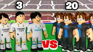 3 Pros VS 20 Noobs in Realistic Street Soccer... (Roblox)