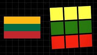 LITHUANIA FLAG on the Rubik's Cube 3x3 