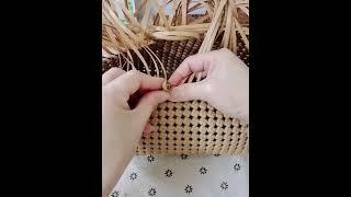 Frosted texture rattan tote weaving tips