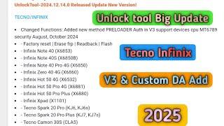 Unlock Tool tecno infinix Big Updare 2024 || tecno infinix V3 Custom DA Add Unlock Tool Big Update