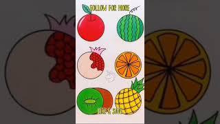 oson mevalarni qanday chizish mumkin l how to draw easy fruits l как рисовать легкие фрукты #shorts