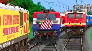 THREE TRAIN CROSSING IN SAME RAIL TRACK | BUMPY RAILROAD | Train Simulator | Railwork | NTG GAMING