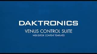 Venus Control Suite: Web Editor - Templates